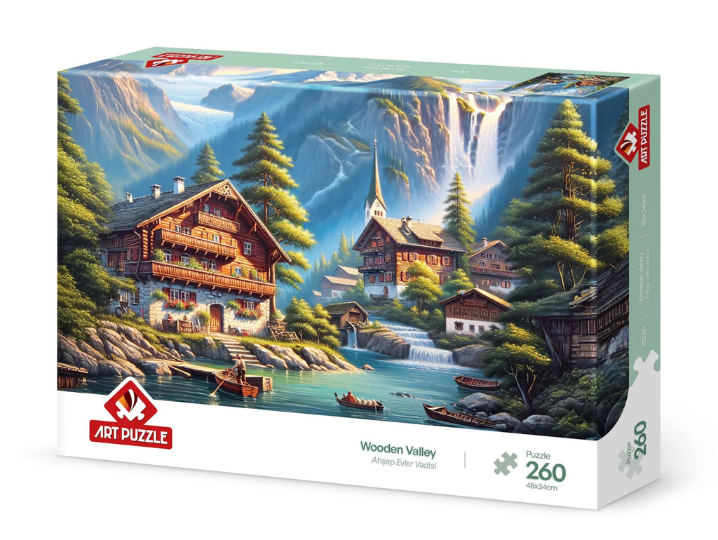 Wodden Valley | Brand Art PuzzleProduct Code: 40265Barcode Number: 8682450145047Number of 260-piece puzzleProduct Dimensions: 48 x 34 cmBox Dimensions: 33.5 x 23.5 x 4.5 cmProduct Weight: 710 gRecommended Age Group: 8 years and abovePuzzle Glue: Not incl