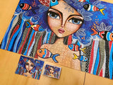 Lady with Fish - Magnolia Puzzle