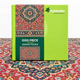 Carpet of the East 1000 piece puzzle with box displayed over completed puzzle