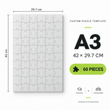 A3 custom puzzle template 42 x 29.7 cm 60 pieces