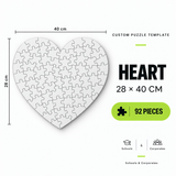 Heart custom puzzle template 28 x 40 cm 92 pieces