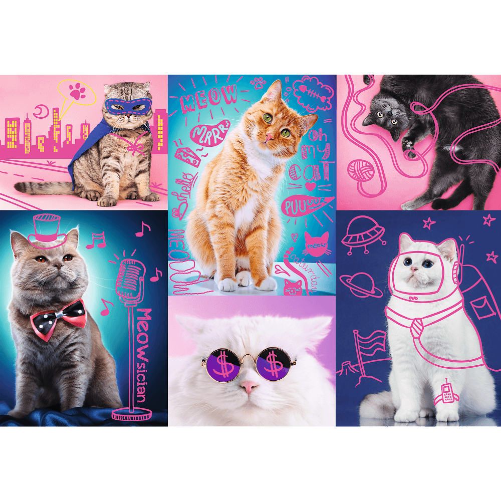 قطط سوبر - نيون | Puzzle | trefl قطط سوبر - نيون | Puzzle | trefl