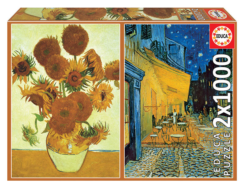 SUNFLOWERS + CAFE TERRACE AT NIGHT, VINCENT VAN GOGH