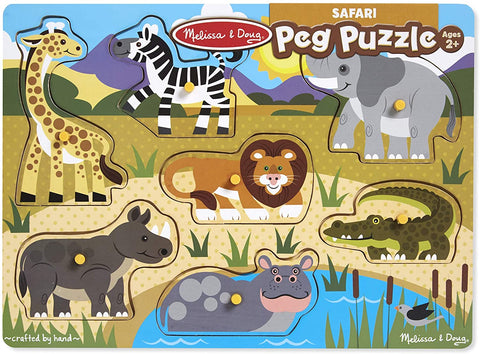 Safari Wooden Peg Puzzle - Puzzlers Jordan